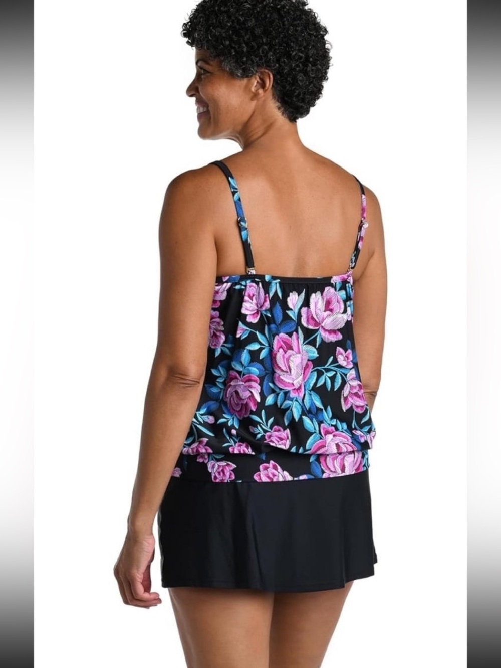 Maxine of Hollywood Women's Underwire Blouson Tankini Swimsuit Top NWT size 12 - Picture 2 of 7